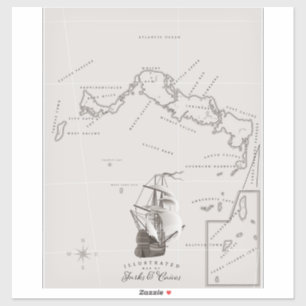 Pegatina Mapa de Turcas y Caicos