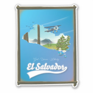 Pegatina Mapa de viaje de El Salvador