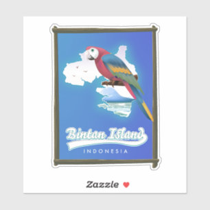 Pegatina Mapa de viaje de la isla de Bintan, Indonesia