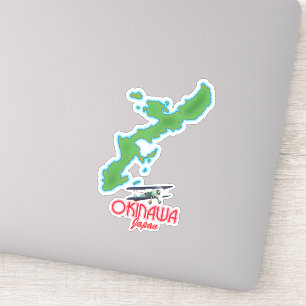 Pegatina Mapa de viaje de Okinawa Japón