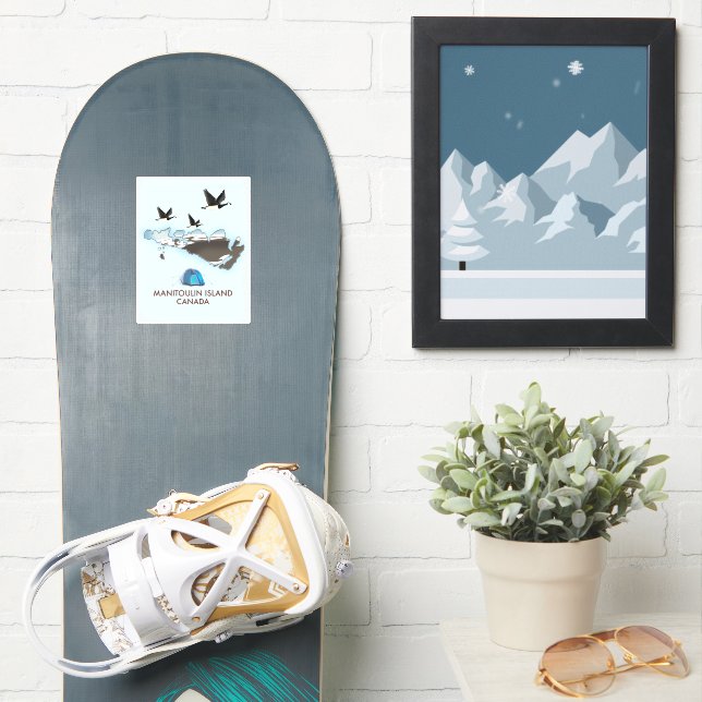 Pegatina Mapa de viajes de Bathurst Island Canada (snowboard)