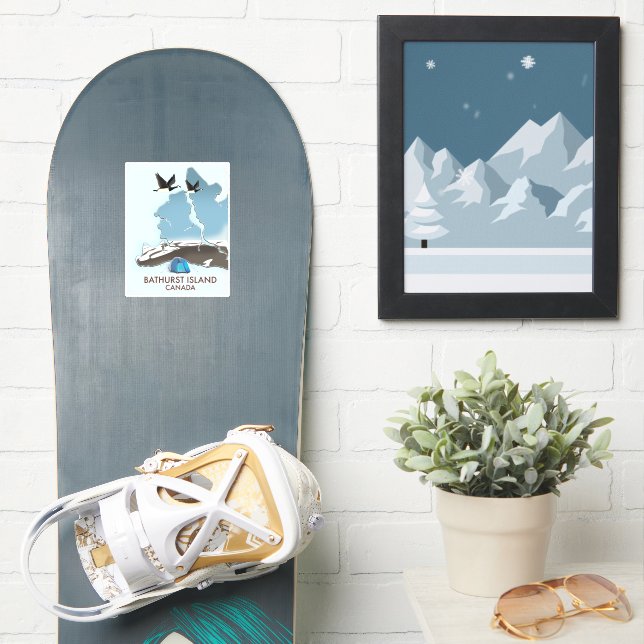 Pegatina Mapa de viajes de Bathurst Island Canada (snowboard)