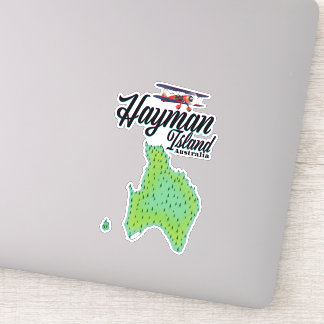 Pegatina Mapa de viajes de Hayman Island Vintage.