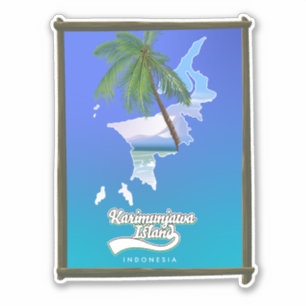 Pegatina Mapa de viajes de la Isla Sumba Indonesia