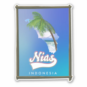 Pegatina Mapa de viajes de la Isla Sumba Indonesia
