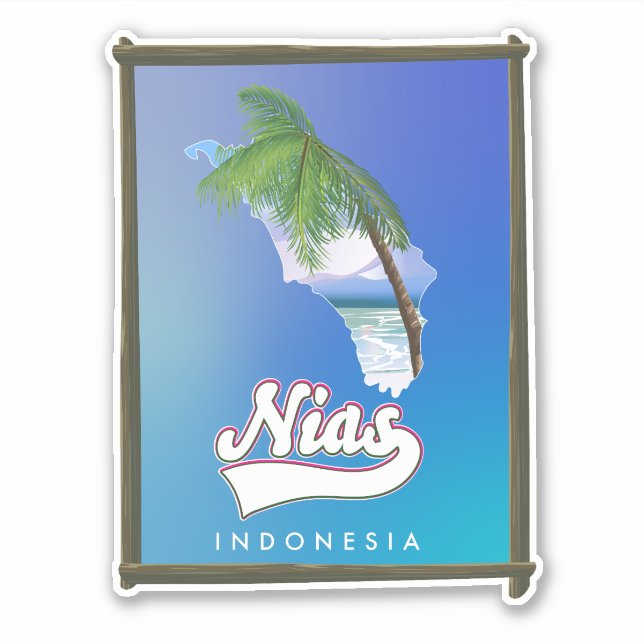 Pegatina Mapa de viajes de la Isla Sumba Indonesia (Anverso)
