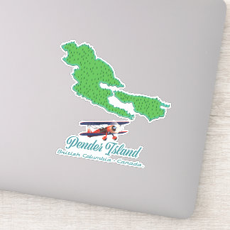 Pegatina Mapa de viajes de Pender Island British Columbia