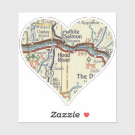 Pegatina Mapa de vintage del río Love Hood