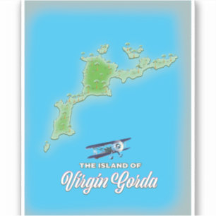 Pegatina Mapa de Virgin Gorda
