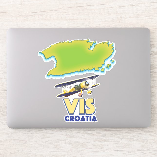 Pegatina Mapa de Vis Croacia (Ordenador)