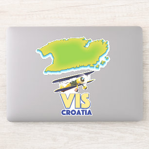 Pegatina Mapa de Vis Croatia