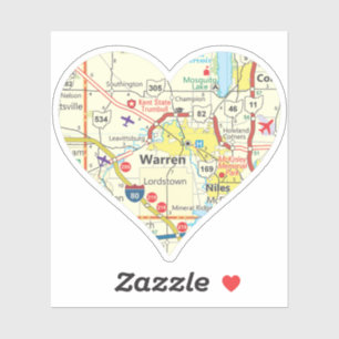 Pegatina Mapa de Warren Ohio