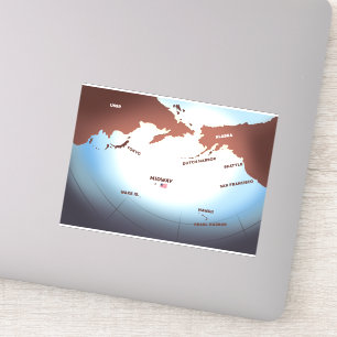 Pegatina Mapa del estilo vintage de la Isla de Mediodía