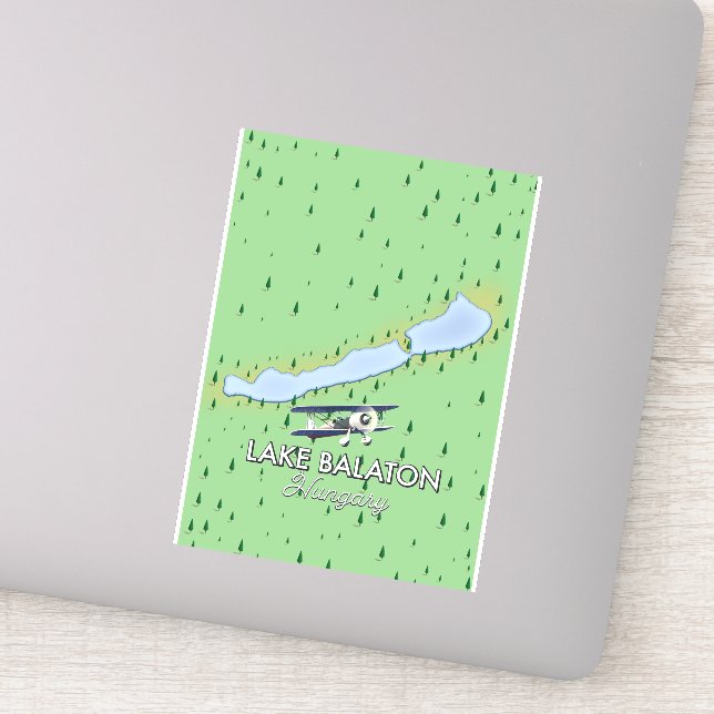 Pegatina Mapa del lago Balaton Hungría (Detalle)
