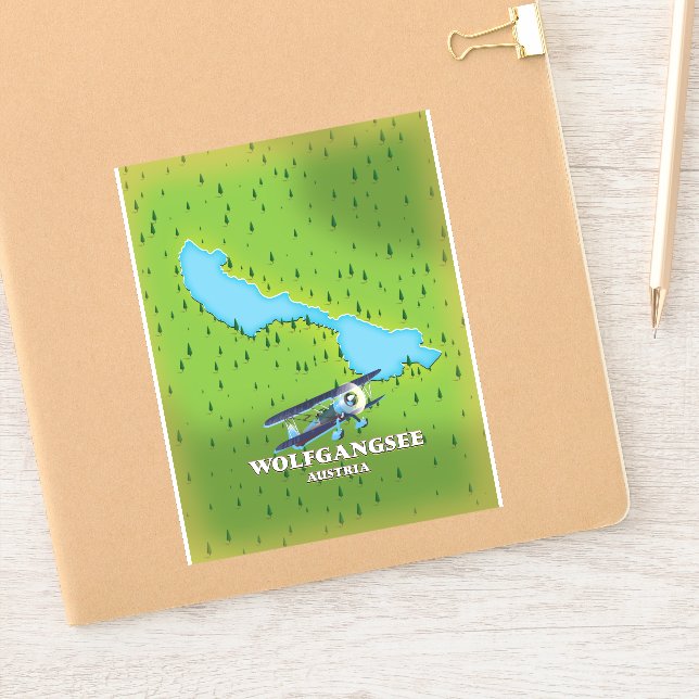 Pegatina Mapa del lago de Austria (Cuaderno)