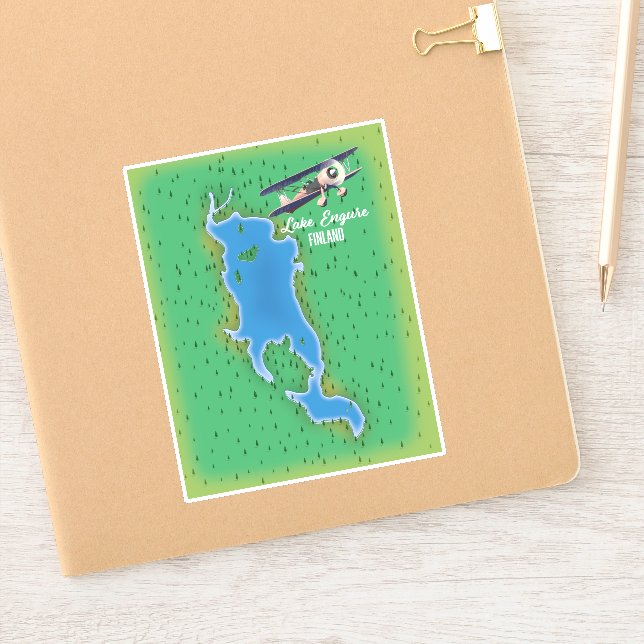 Pegatina Mapa del lago Engure Finlandia (Cuaderno)