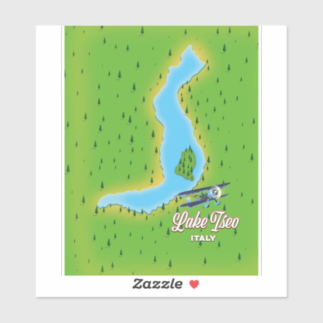 Pegatina Mapa del lago Iseo Italia (Hoja)