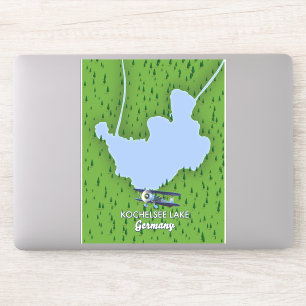 Pegatina Mapa del lago Kochelsee, Alemania