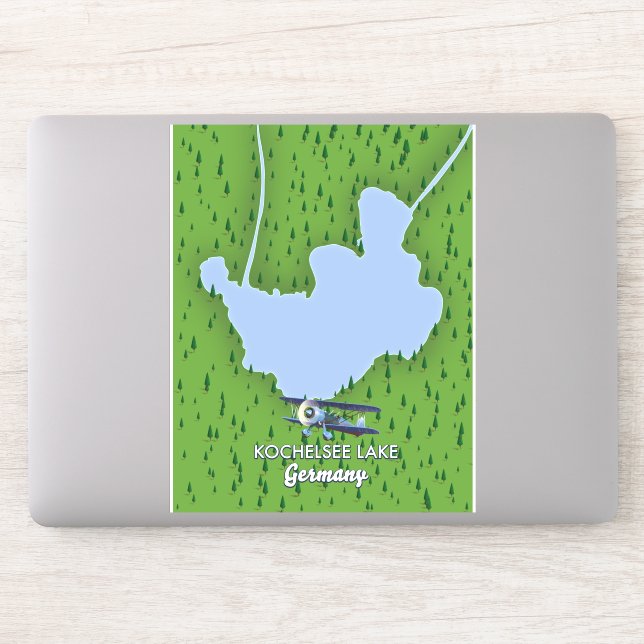 Pegatina Mapa del lago Kochelsee, Alemania (Ordenador)