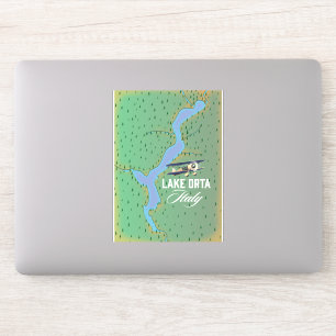Pegatina Mapa del lago Orta Italia