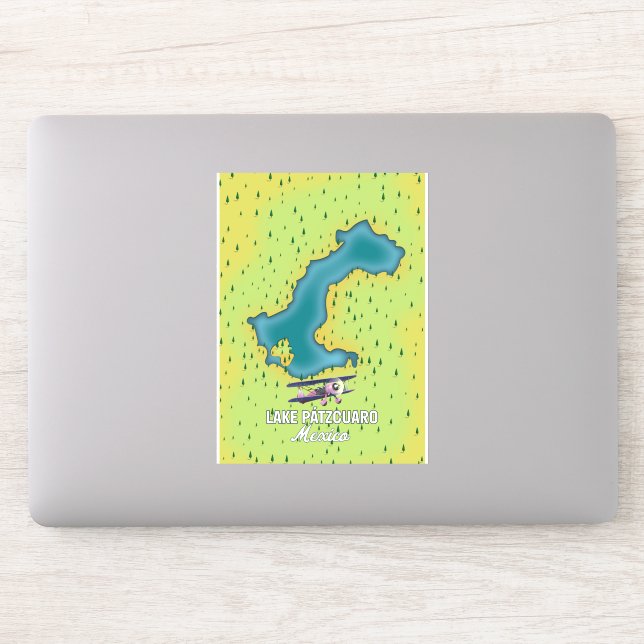 Pegatina Mapa del lago Pátzcuaro México (Ordenador)