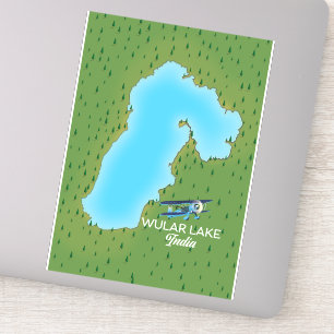 Pegatina Mapa del lago Wular India