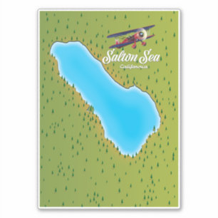 Pegatina Mapa del Mar de Salton California EE. UU.