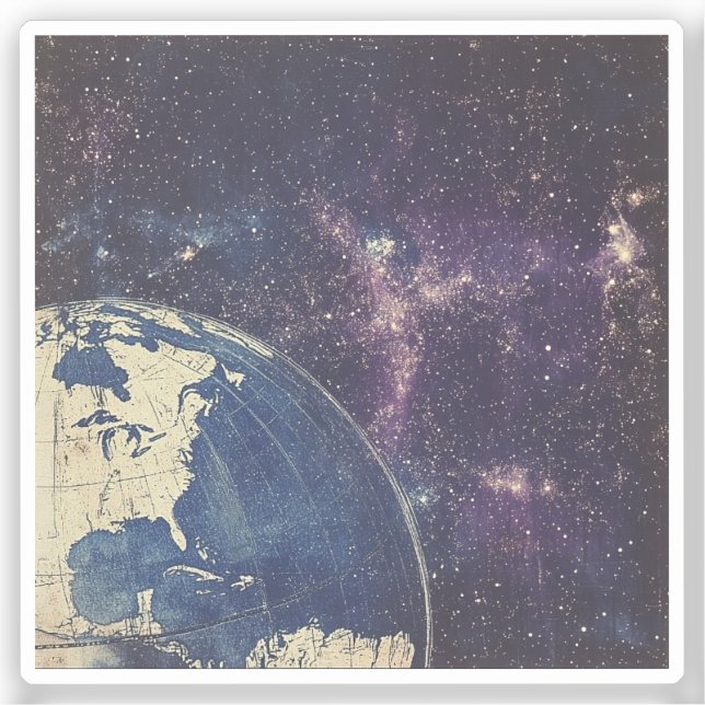 Pegatina Mapa del mundo de la época celestial (1) (Anverso)