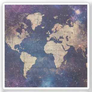 Pegatina Mapa del mundo de la época celestial (11)