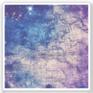 Pegatina Mapa del mundo de la época celestial (14)