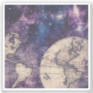 Pegatina Mapa del mundo de la época celestial (3)