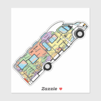 Pegatina Mapa del mundo de las autopistas RV itinerantes