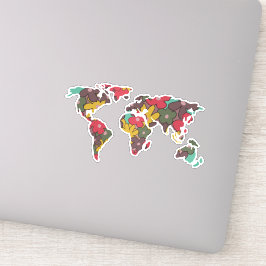 Pegatina Mapa del mundo de los viajes de las mujeres