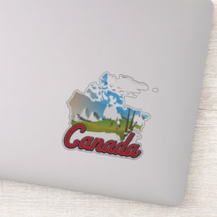 Pegatina Mapa del paisaje de Canadá