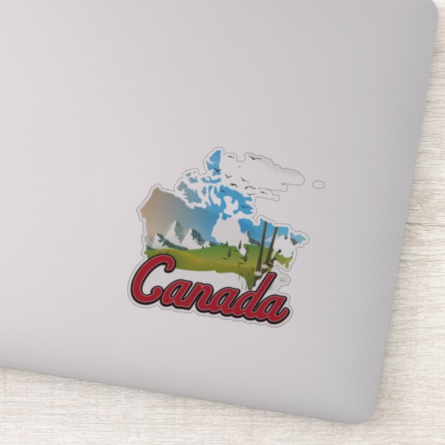 Pegatina Mapa del paisaje de Canadá (Detalle)