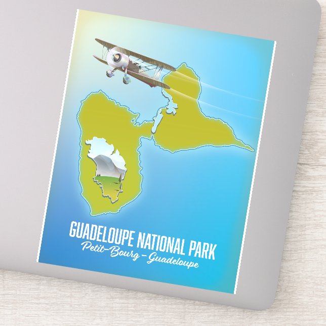 Pegatina Mapa del Parque Nacional de Guadalupe (Detalle)