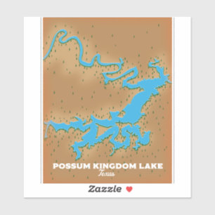 Pegatina Mapa del Reino Possum Texas