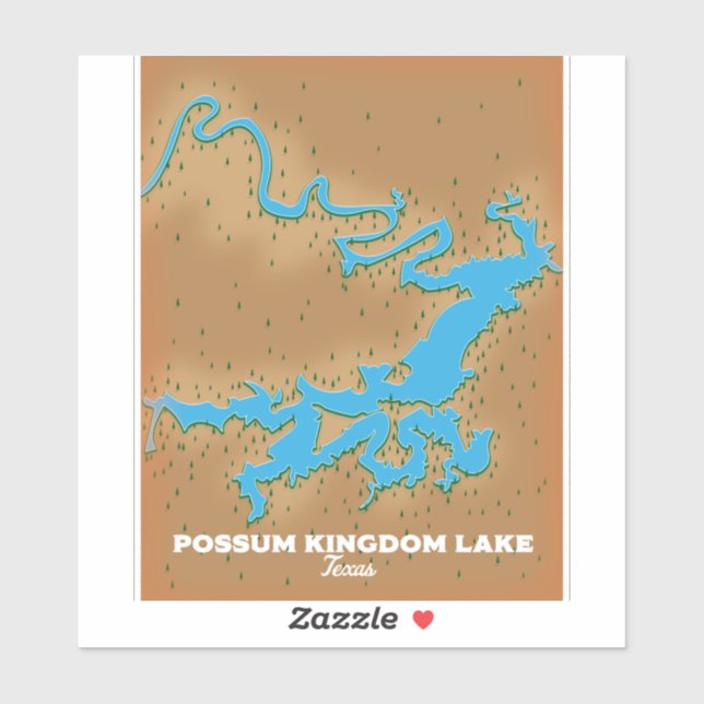 Pegatina Mapa del Reino Possum Texas (Hoja)