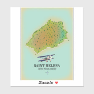 Pegatina Mapa del Territorio Británico de Ultramar de Santa