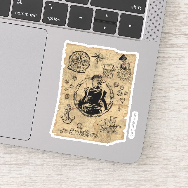 Pegatina Mapa del tesoro eslovaco de Goonies (Detalle)