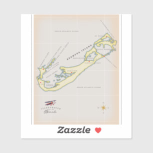 Pegatina Mapa ilustrado de Florida