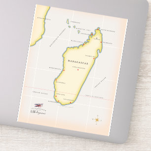 Pegatina Mapa ilustrado de Madagascar
