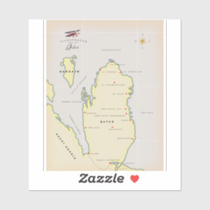 Pegatina Mapa ilustrado de Qatar