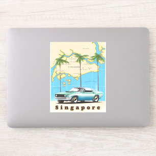 Pegatina Mapa ilustrado de Singapur