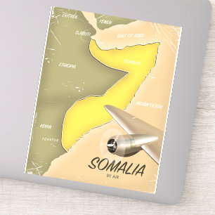 Pegatina mapa ilustrado de Somalia