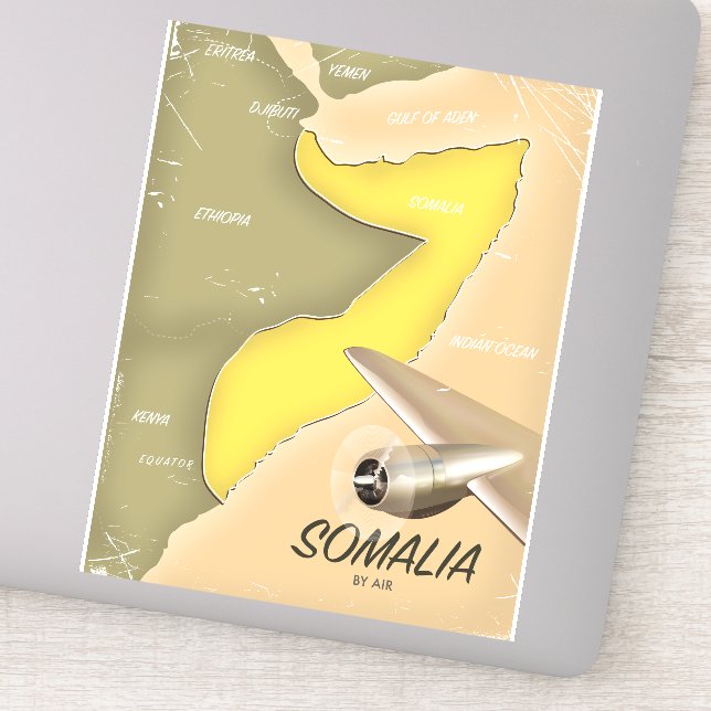 Pegatina mapa ilustrado de Somalia (Detalle)