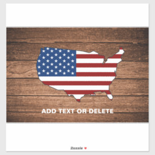 Pegatina Mapa moderno de arte de madera de América