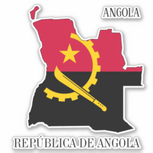 Pegatina Mapa patriótico con bandera de Angola