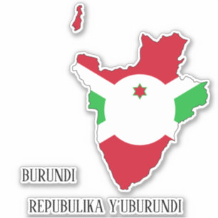 Pegatina Mapa patriótico con bandera de Burundi