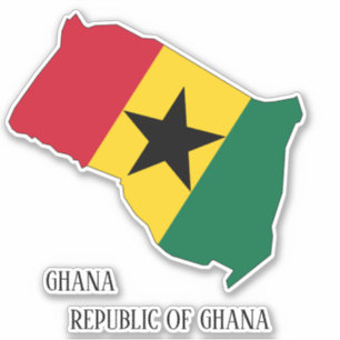 Pegatina Mapa patriótico con bandera de Ghana